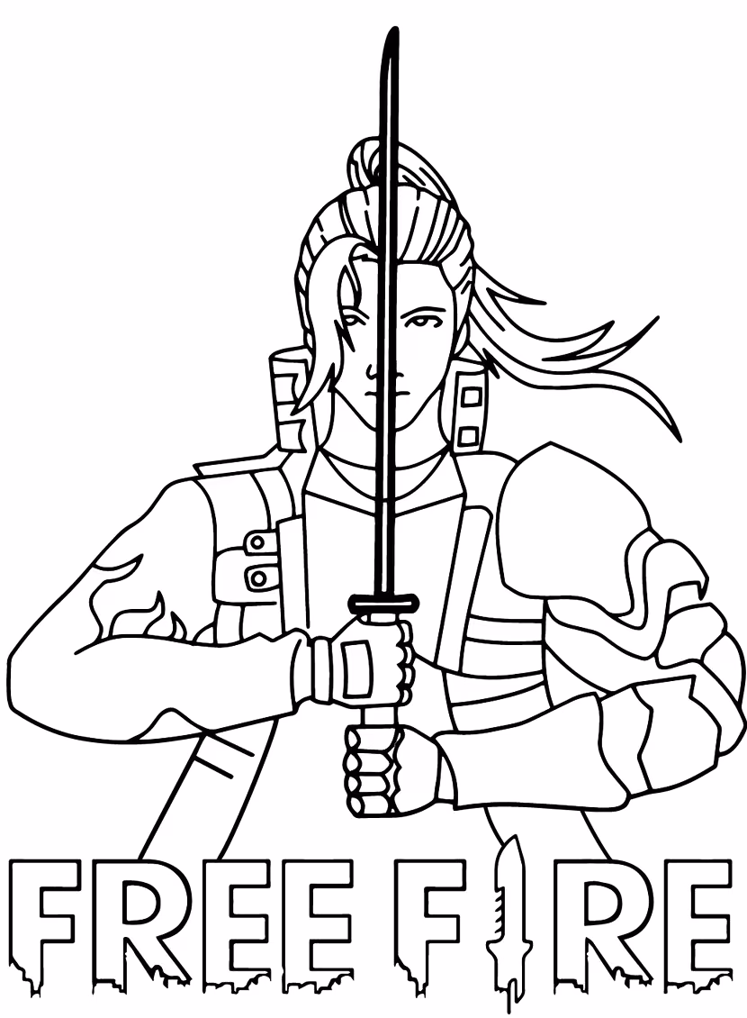 Free fire para colorir — desenho para imprimir