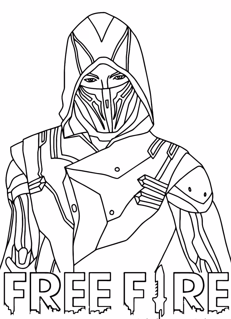 Free fire para colorir — desenho para imprimir