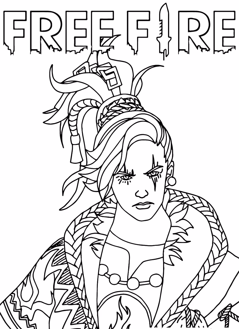 Free fire para colorir — desenho para imprimir