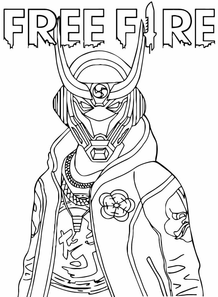 Free fire para colorir — desenho para imprimir