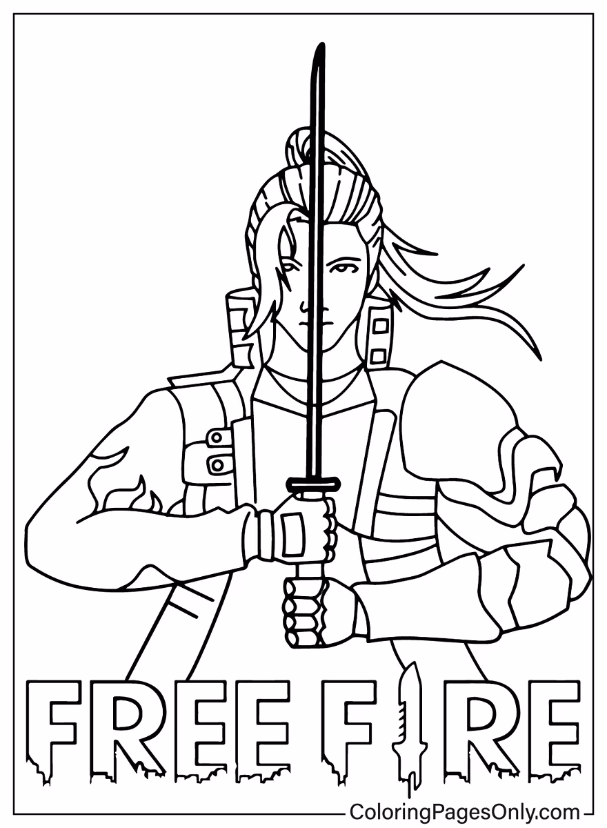 Free fire para colorir — desenho para imprimir