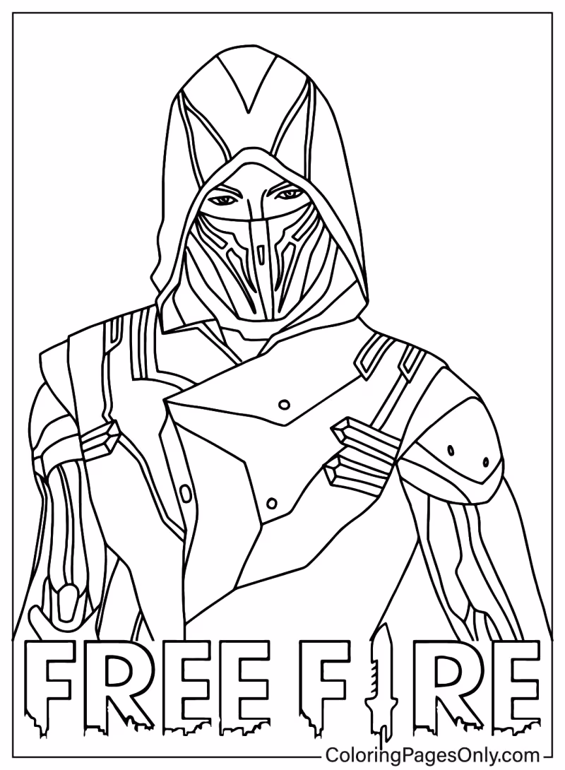 Free fire para colorir — desenho para imprimir