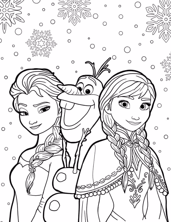 Frozen para colorir — desenho para imprimir