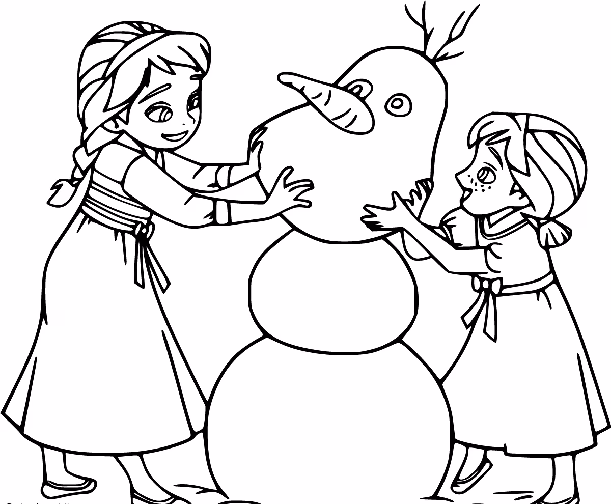 Frozen para colorir — desenho para imprimir