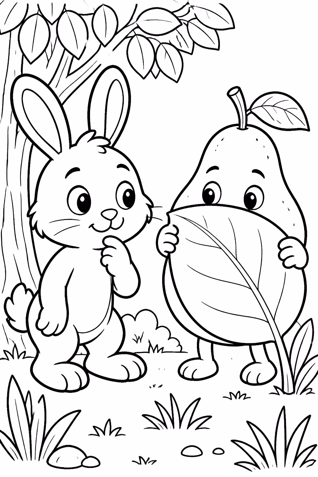 Frutas para colorir — desenho para imprimir