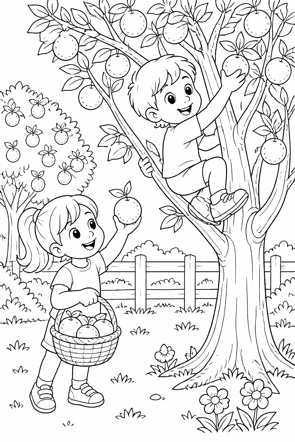 Frutas para colorir — desenho para imprimir