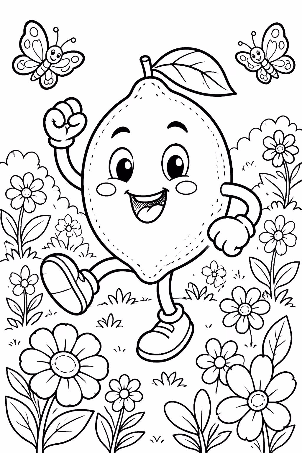 Frutas para colorir — desenho para imprimir