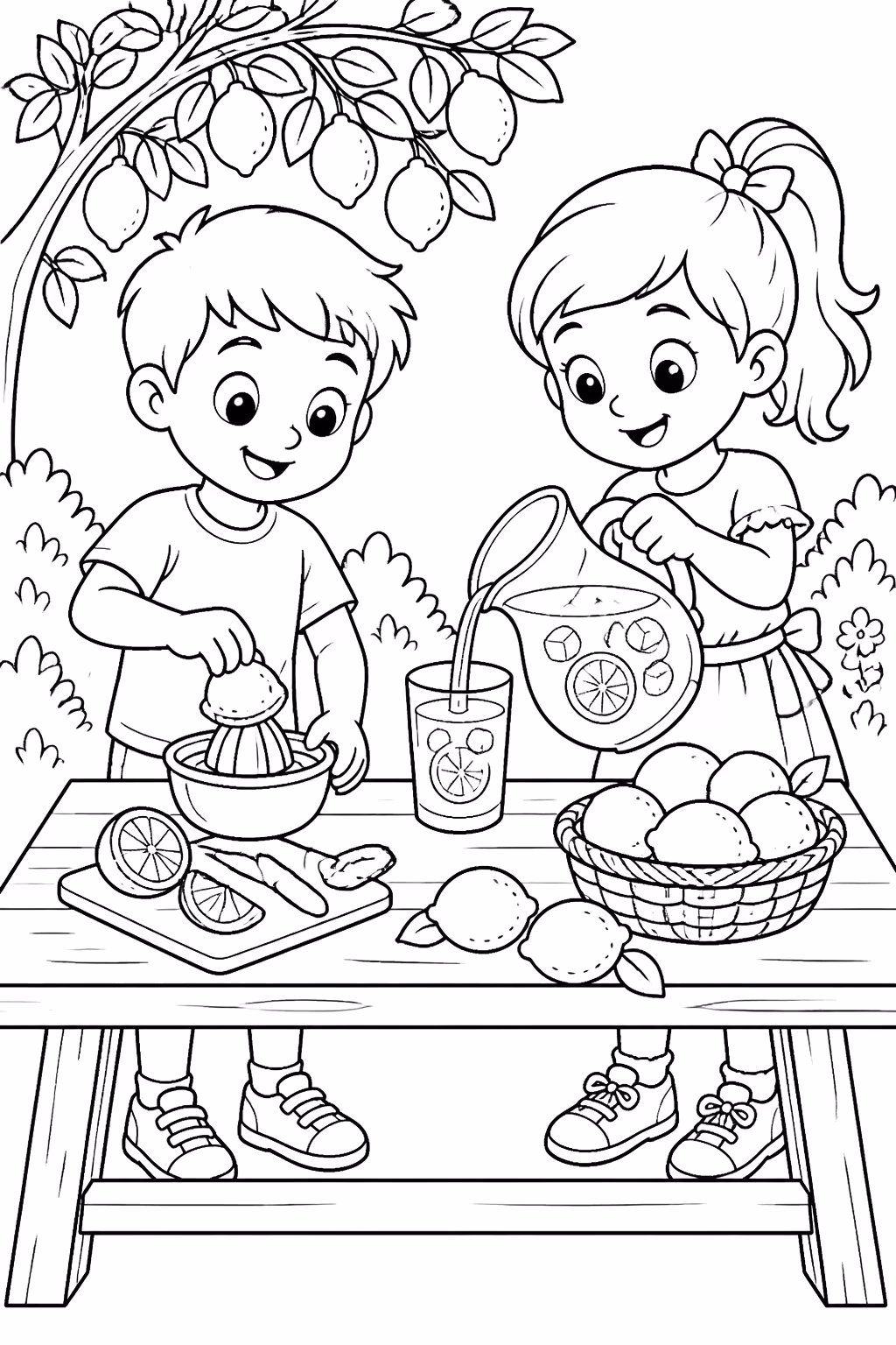 Frutas para colorir — desenho para imprimir