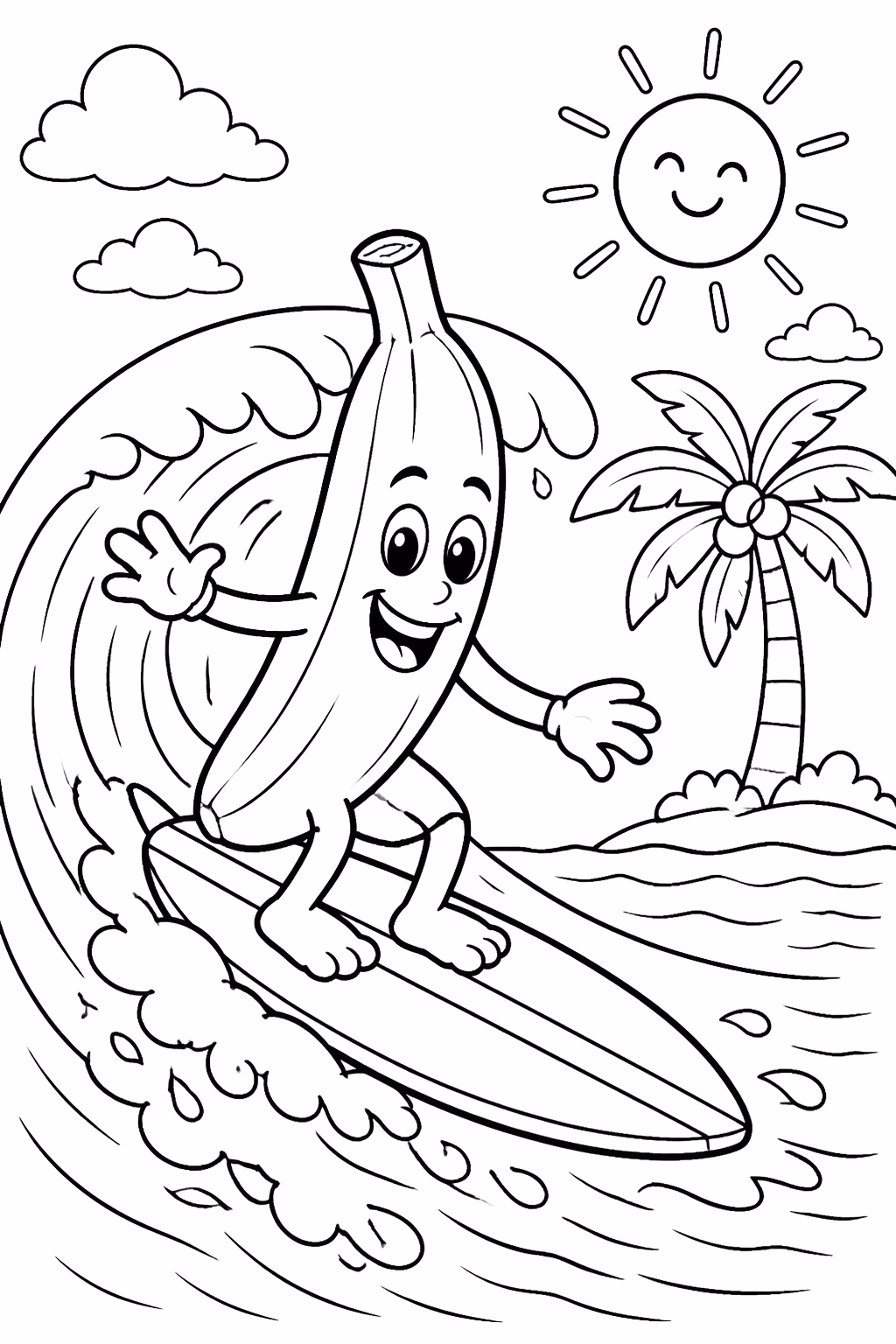 Frutas para colorir — desenho para imprimir