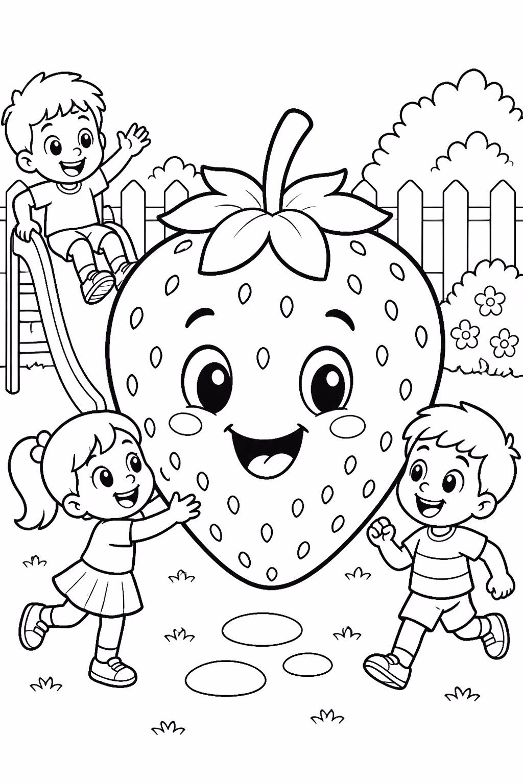 Frutas para colorir — desenho para imprimir