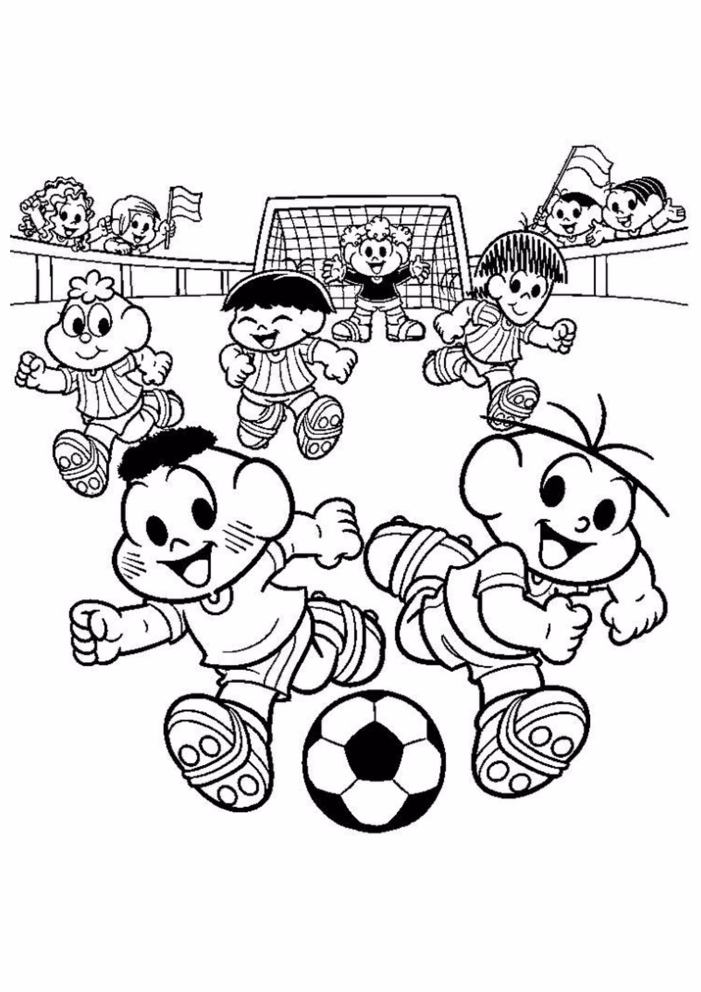 Futebol e para colorir — desenho para imprimir