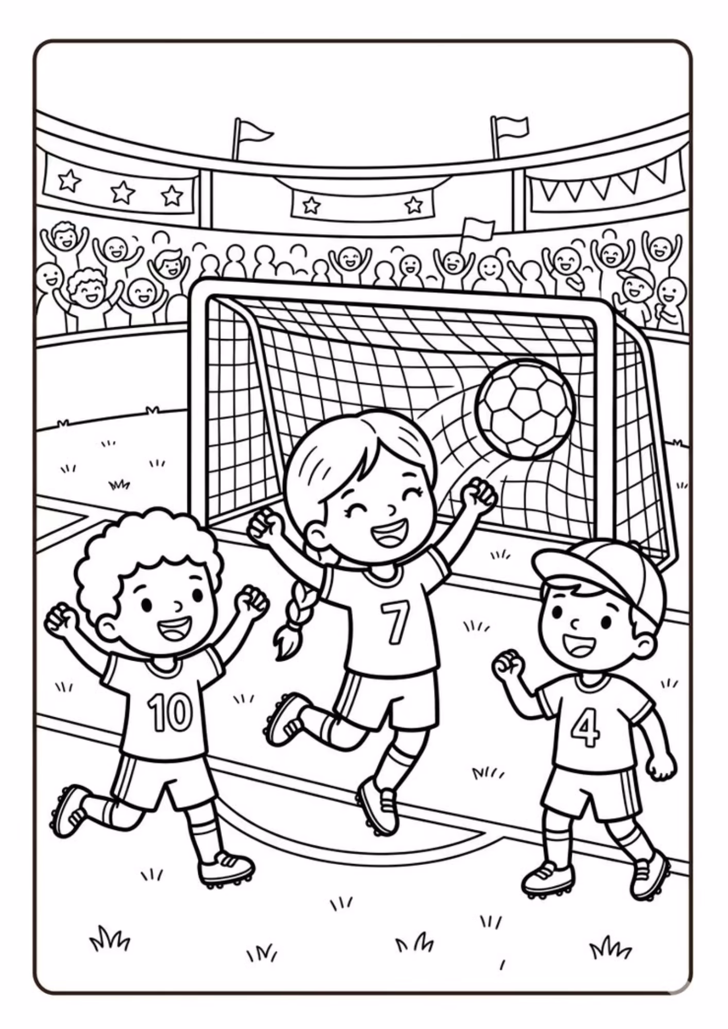 Futebol e para colorir — desenho para imprimir