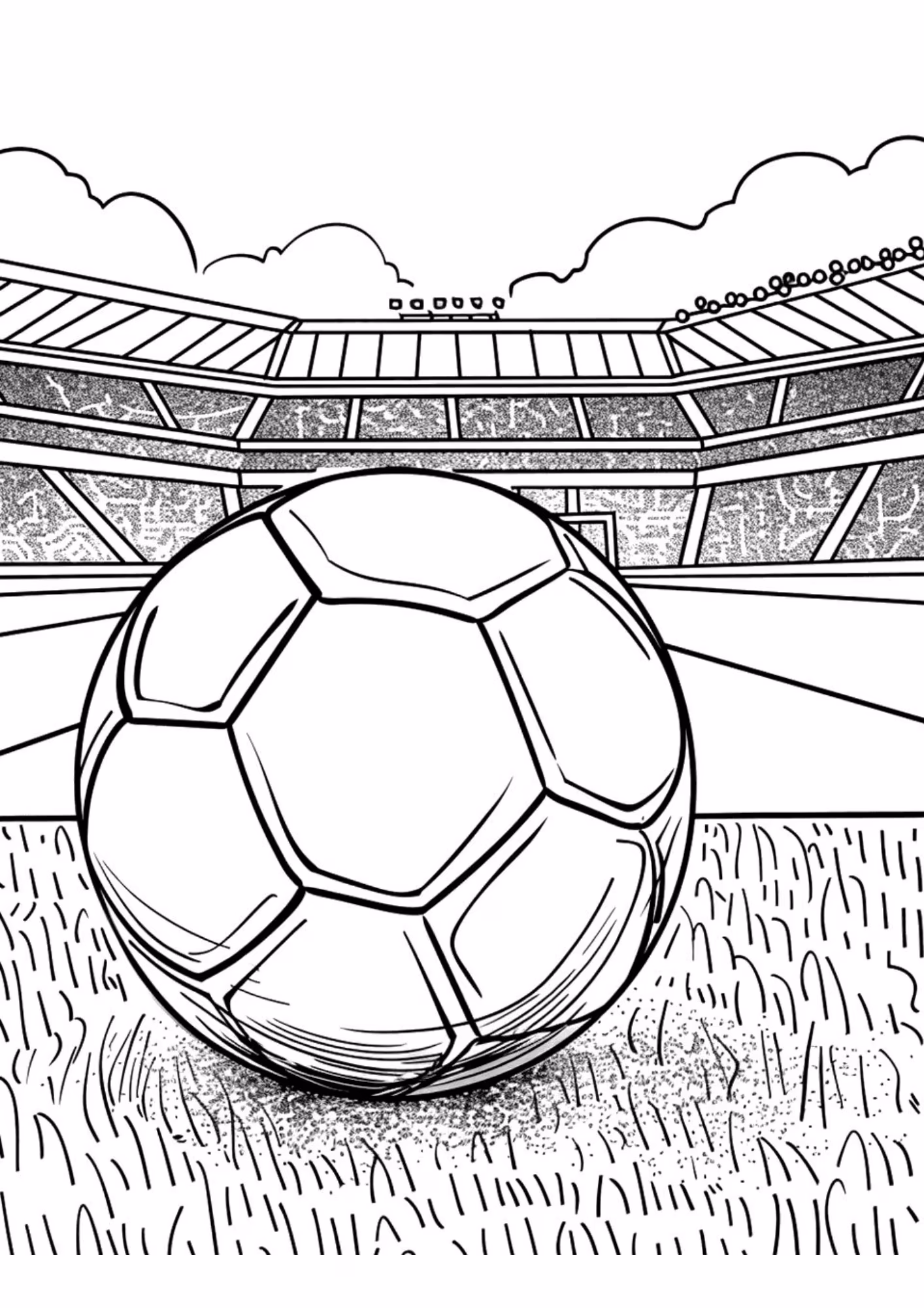 Futebol e para colorir — desenho para imprimir