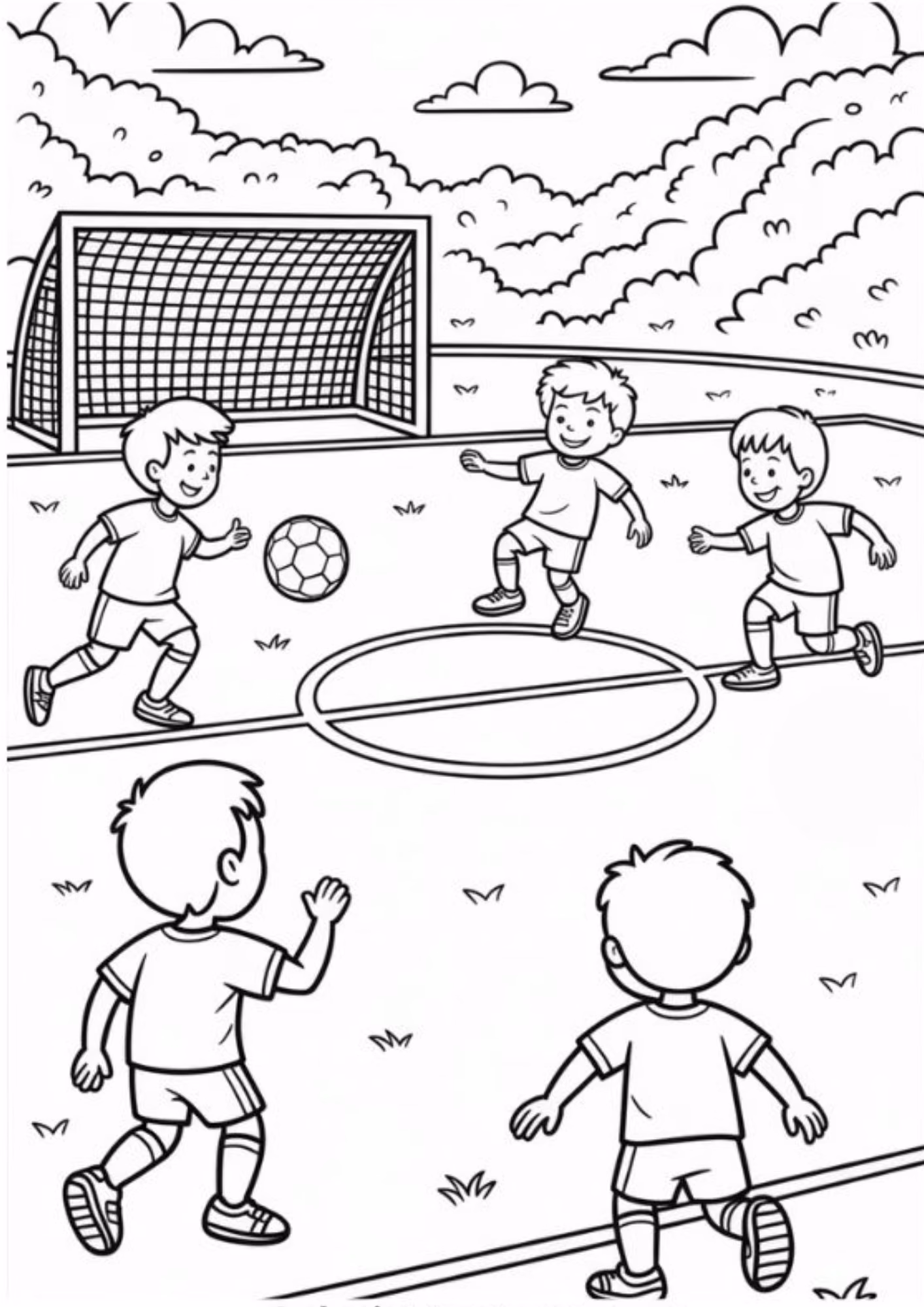 Futebol e para colorir — desenho para imprimir