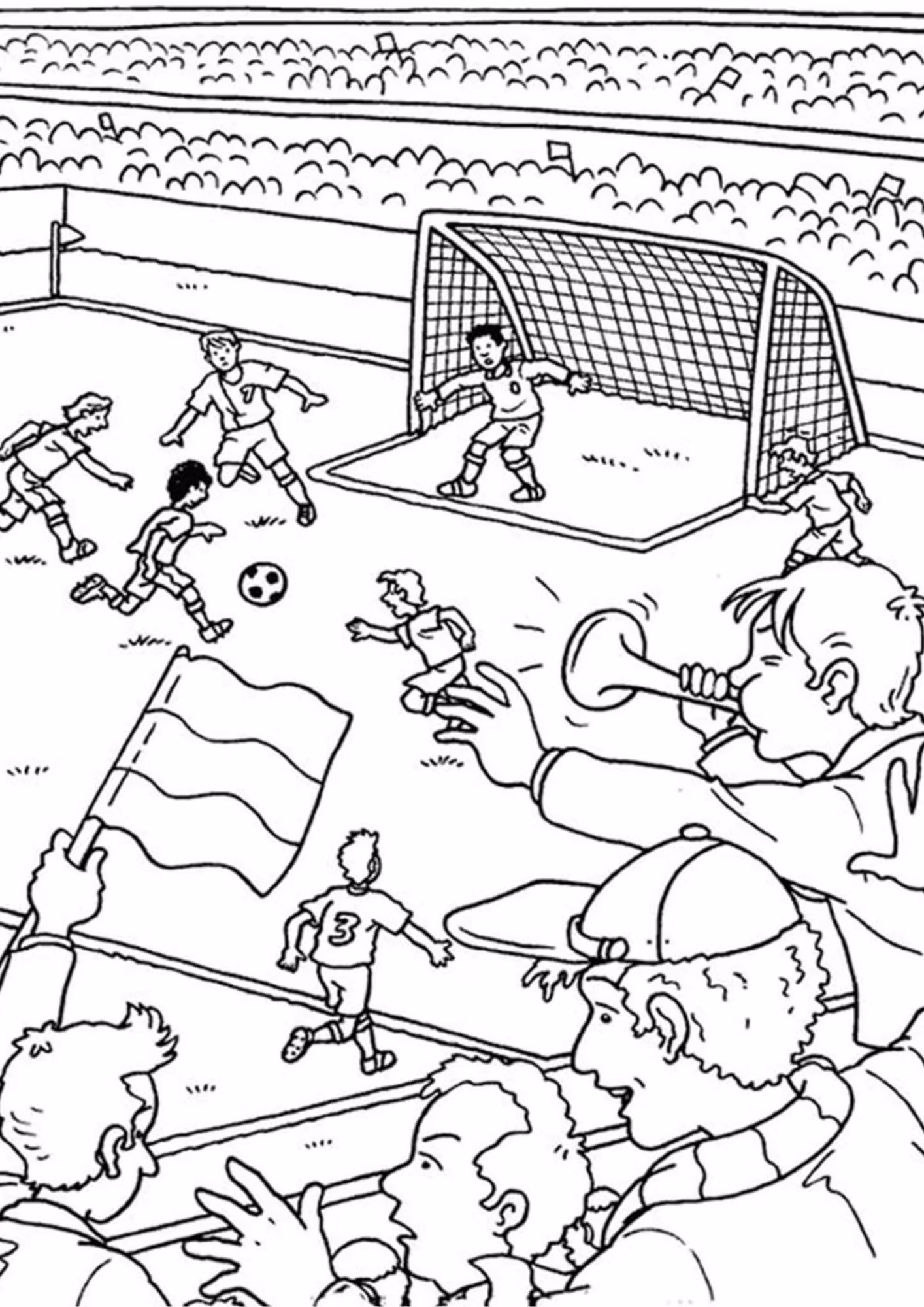 Futebol e para colorir — desenho para imprimir