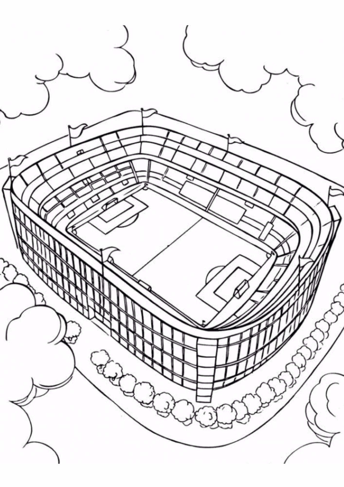 Futebol e para colorir — desenho para imprimir