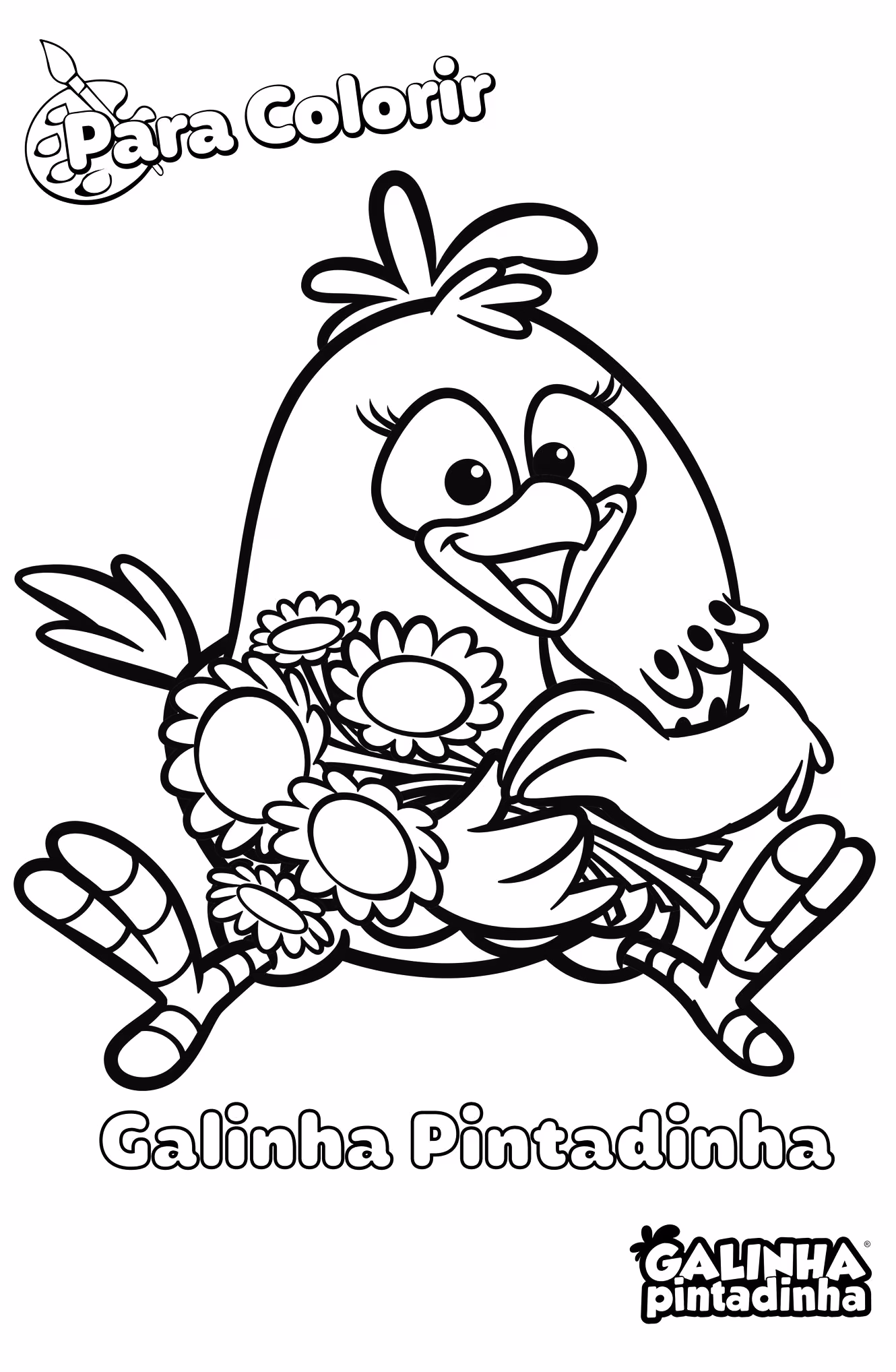 Galinha pintadinha para colorir — desenho para imprimir