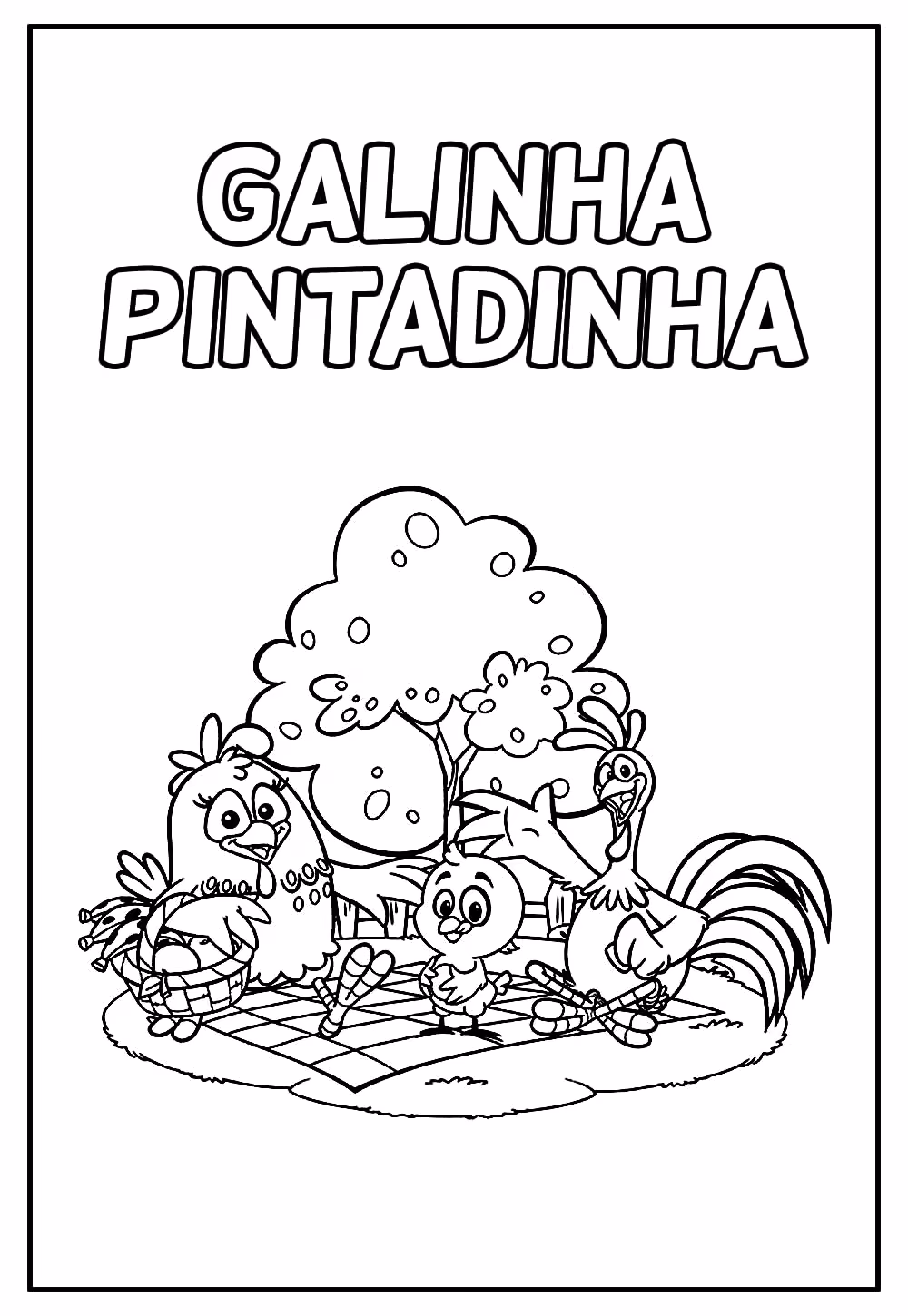 Galinha pintadinha para colorir — desenho para imprimir