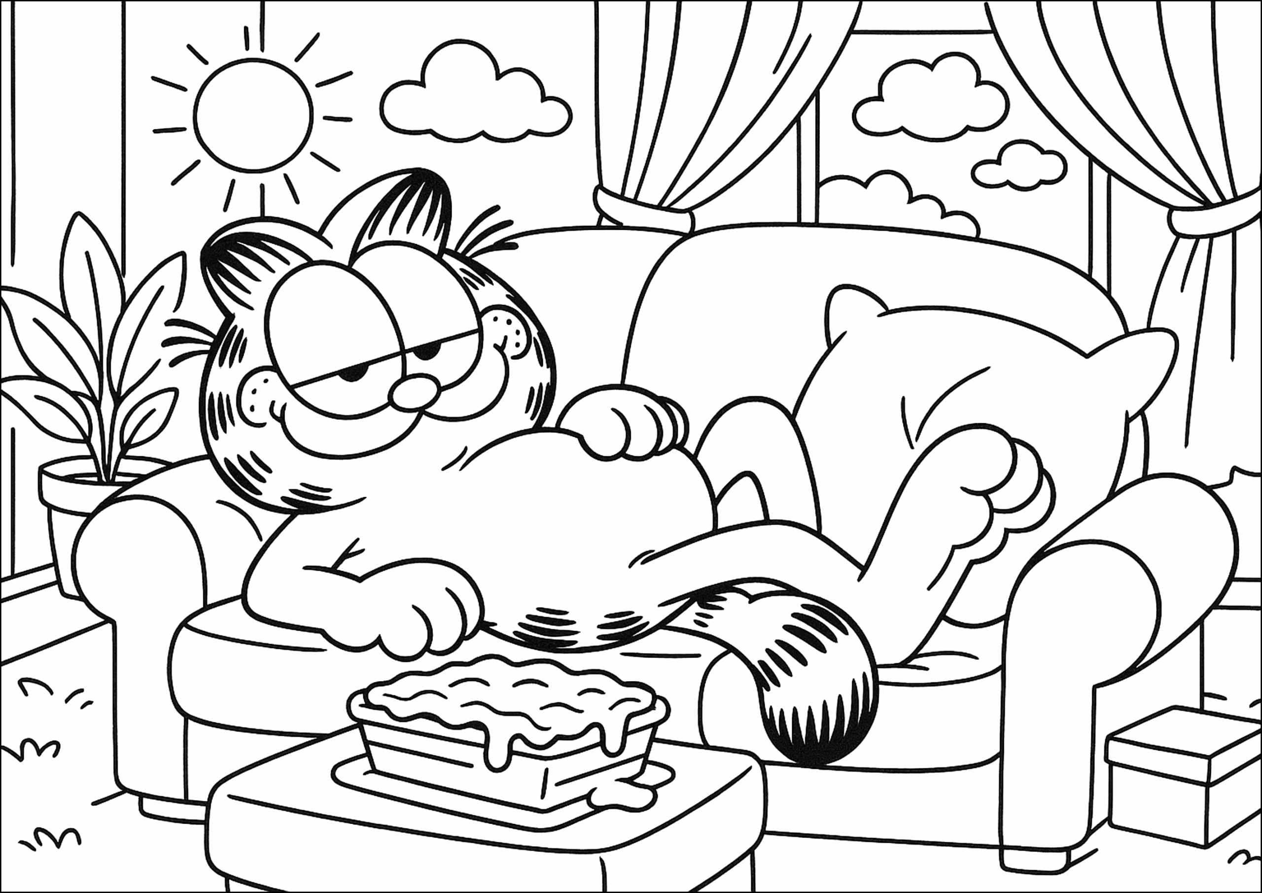 Garfield para colorir — desenho para imprimir