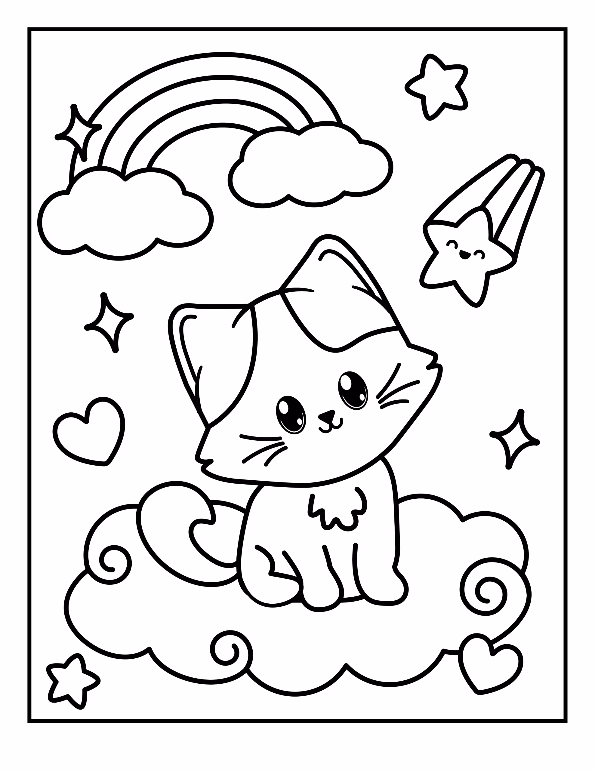 Gatos para colorir — desenho para imprimir