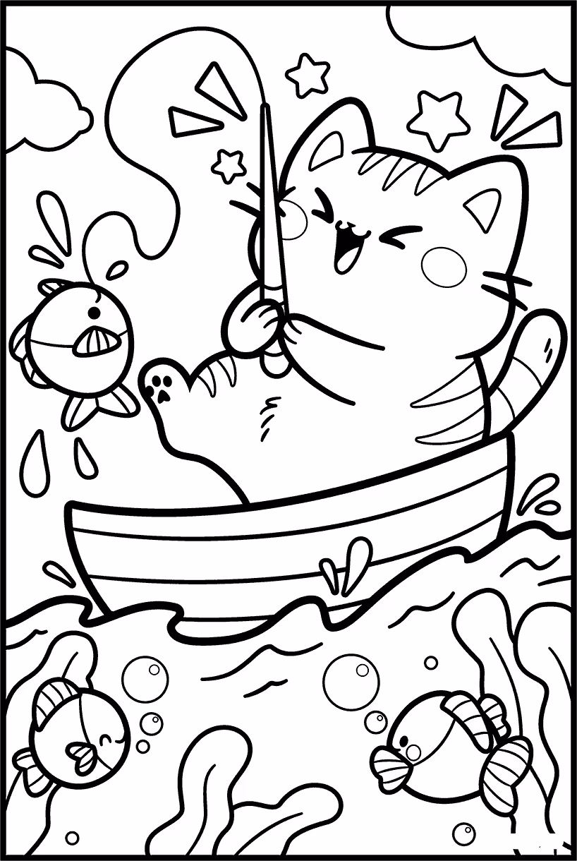 Gatos para colorir — desenho para imprimir
