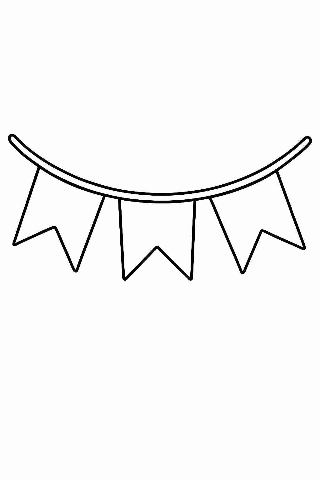 Bandeirinha de junina para colorir — desenho para imprimir