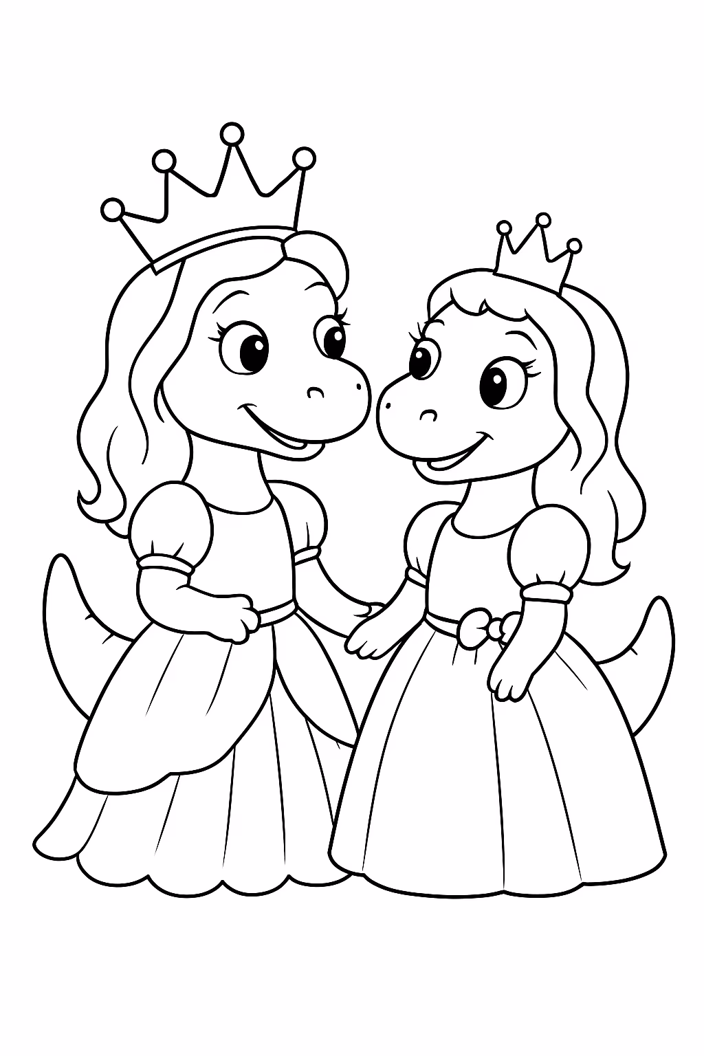 Denosalro prinsesa para colorir — desenho para imprimir