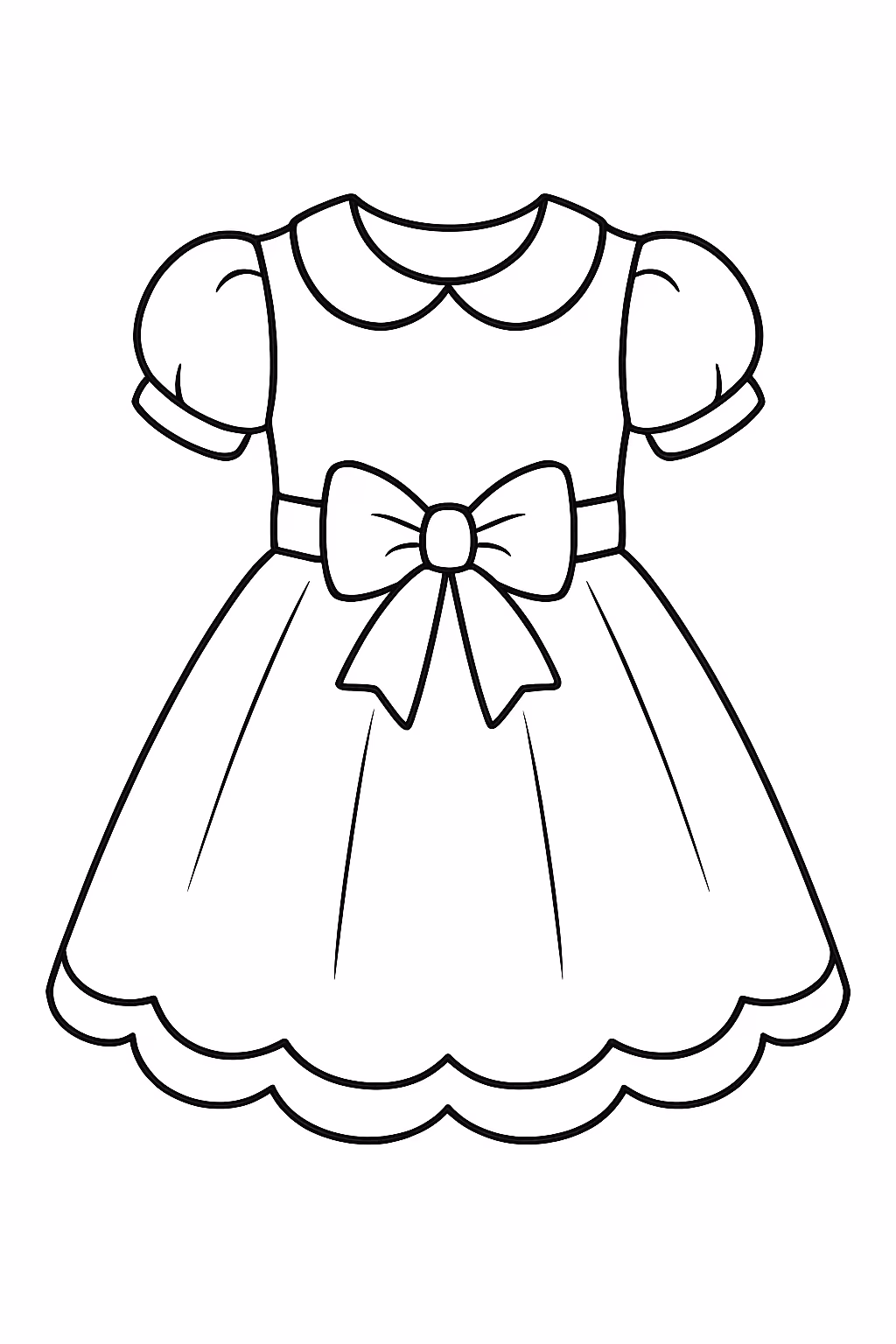 Vestido para colorir — desenho para imprimir