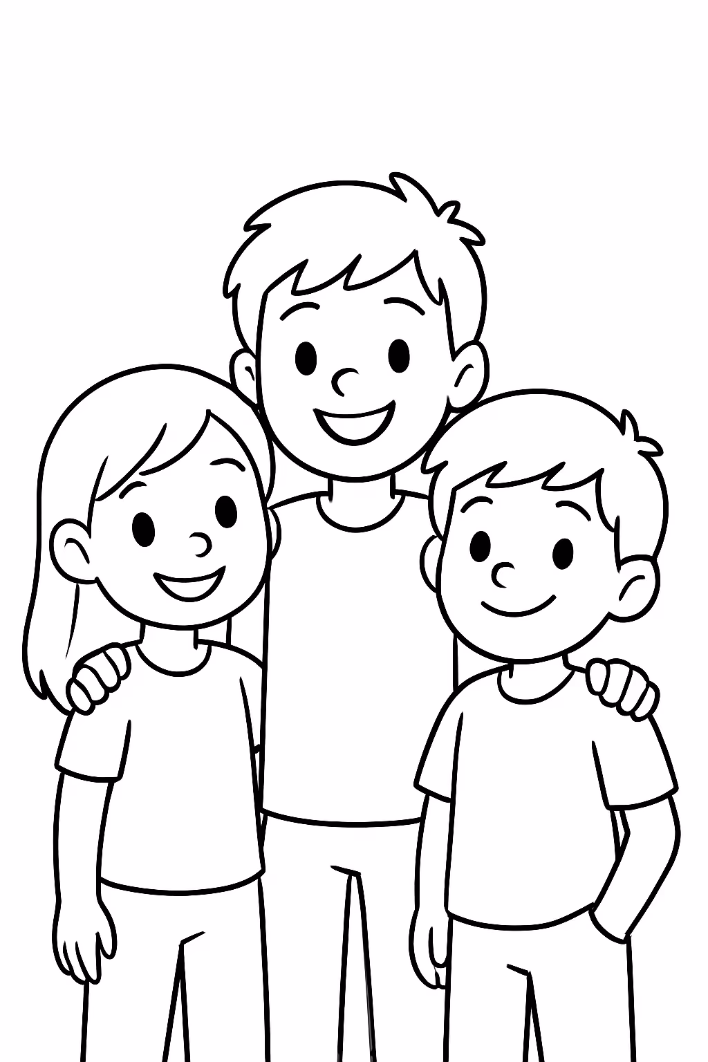 Irmaos para colorir — desenho para imprimir
