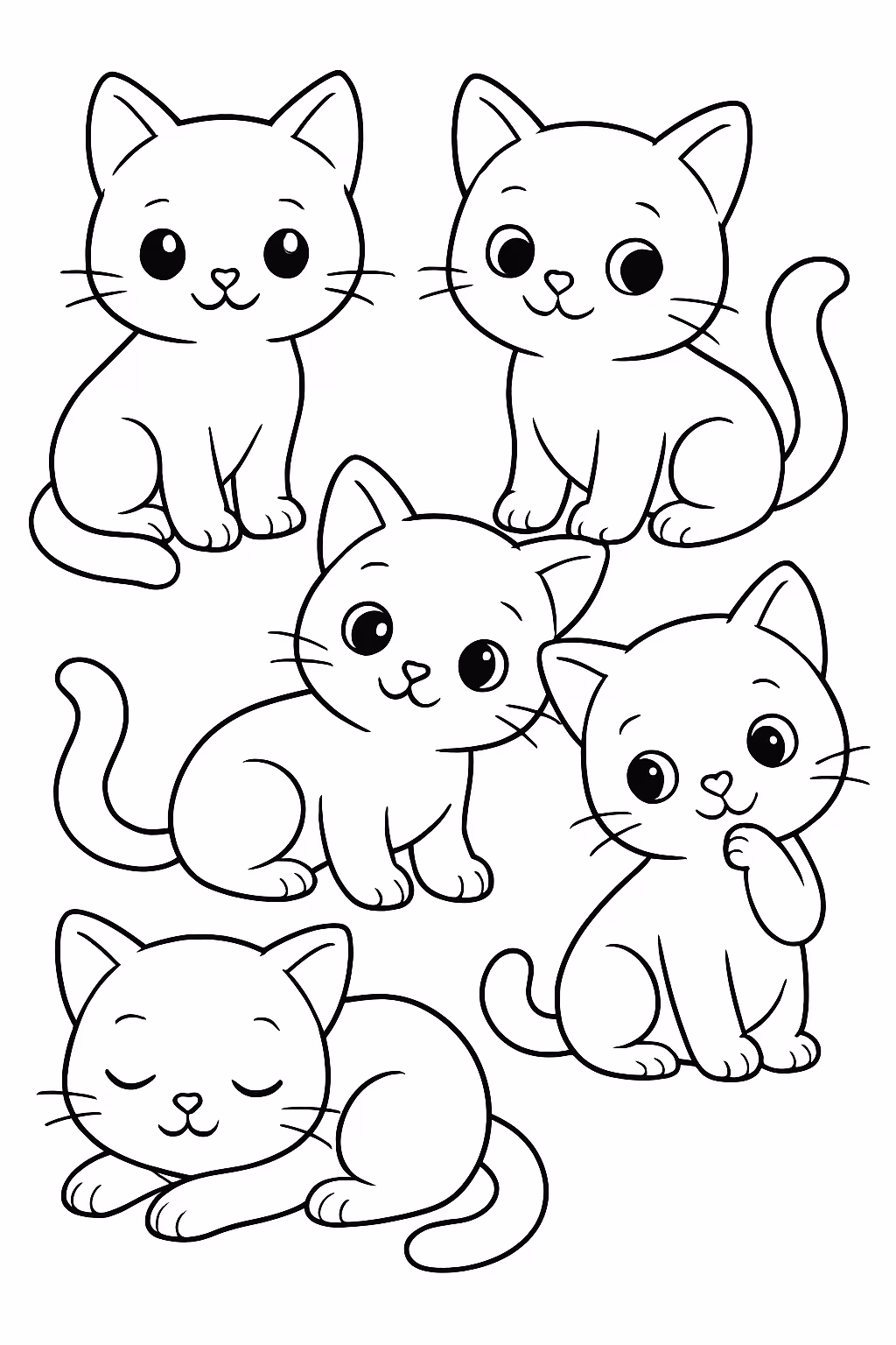 Gatos bebes fofinhos para colorir — desenho para imprimir