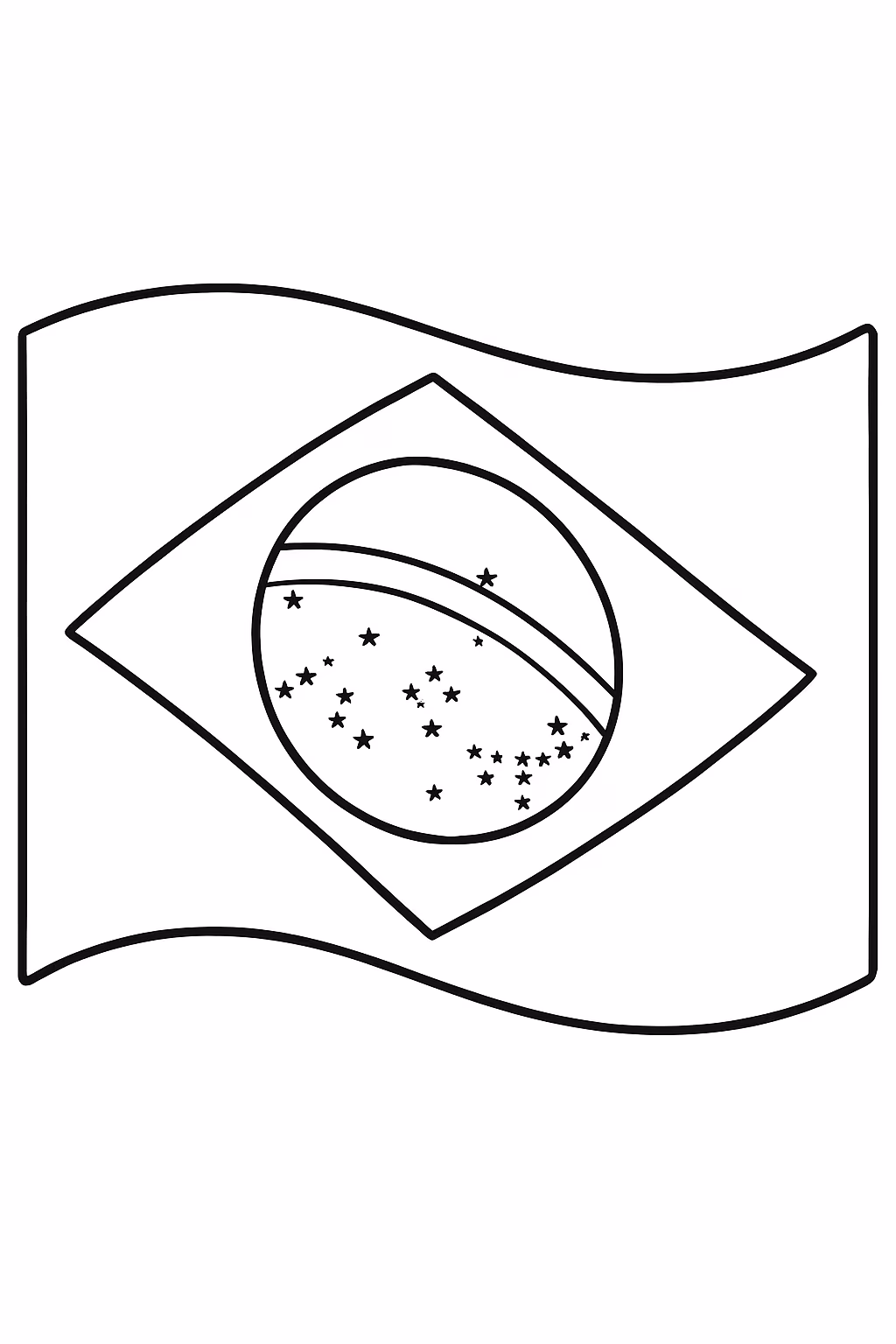A bandeira do brasil para colorir — desenho para imprimir