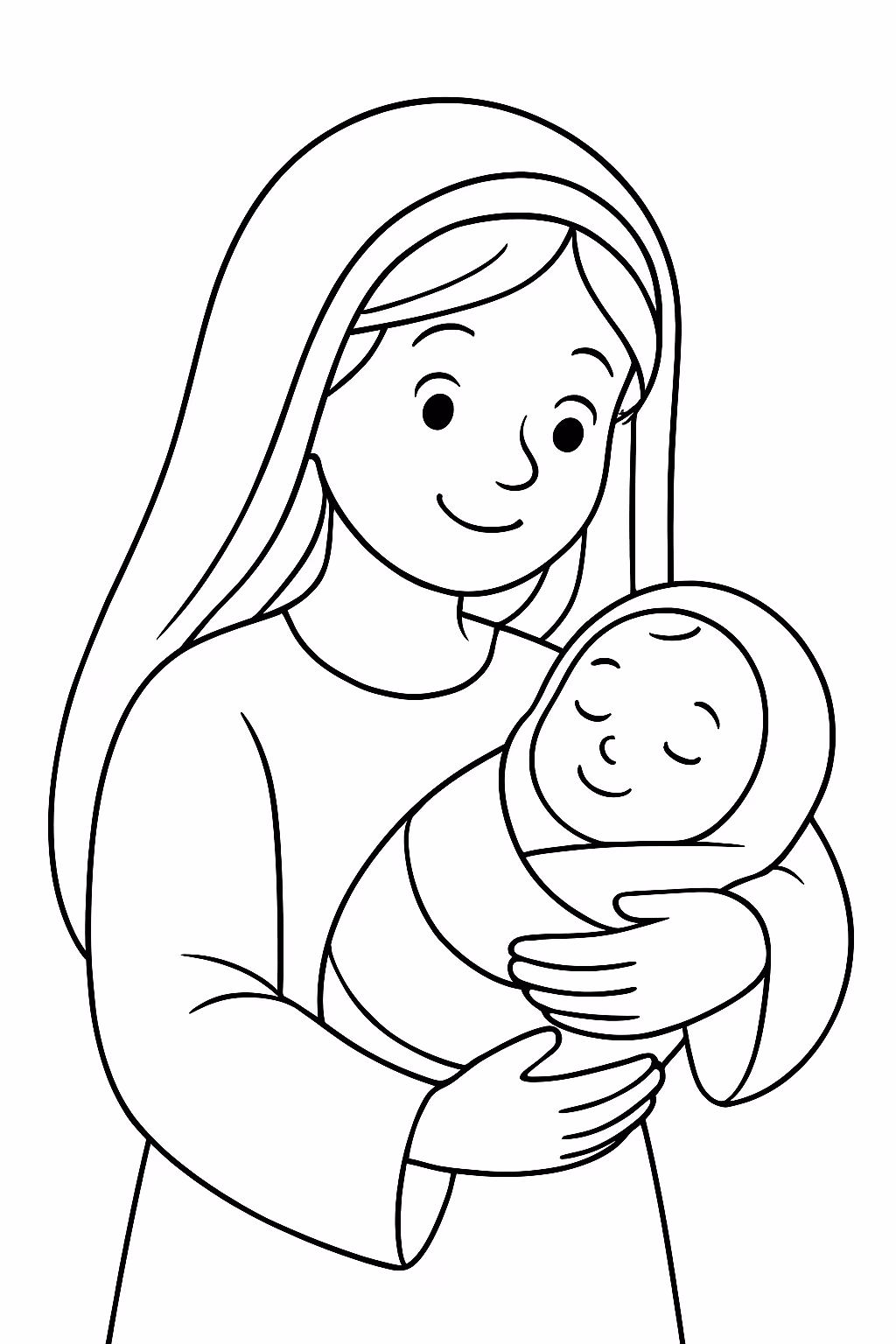 A mae de jesus para colorir — desenho para imprimir