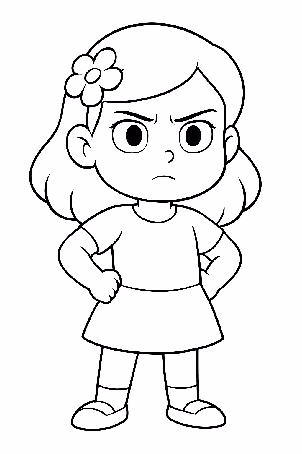 A mira com cara de seria para colorir — desenho para imprimir