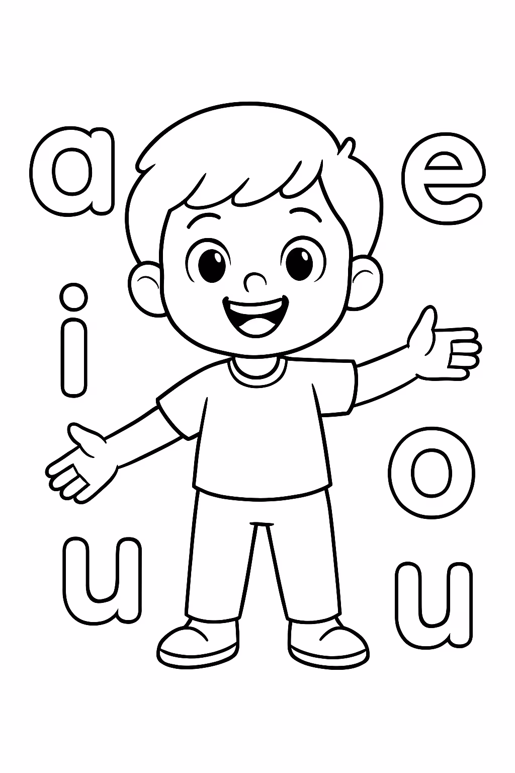 Aeiou para colorir — desenho para imprimir