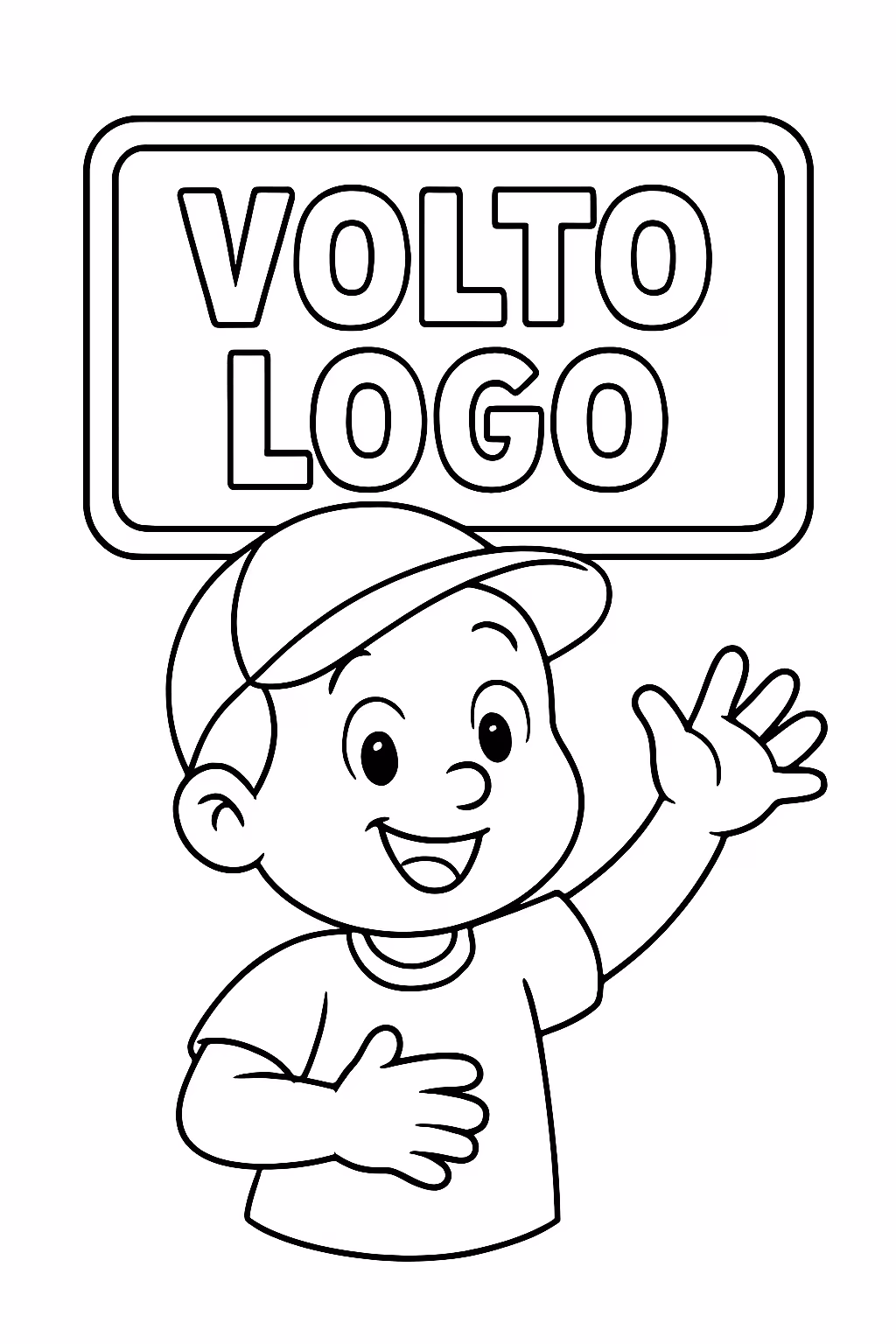 Aguarde volto logo para colorir — desenho para imprimir