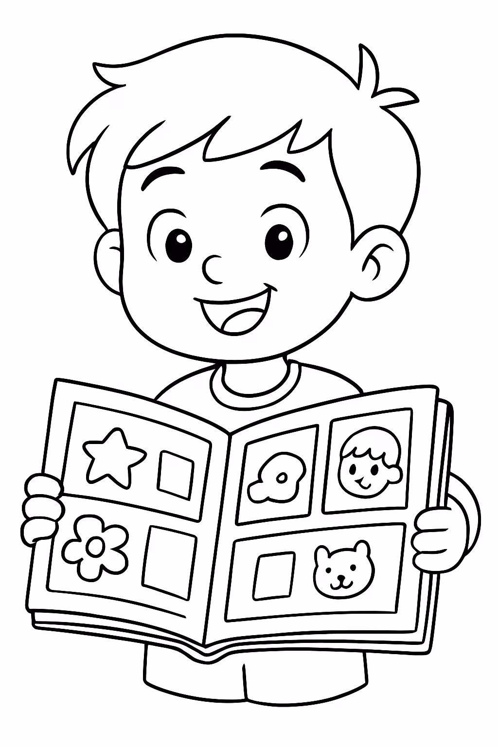 Album de figurinha para colorir — desenho para imprimir