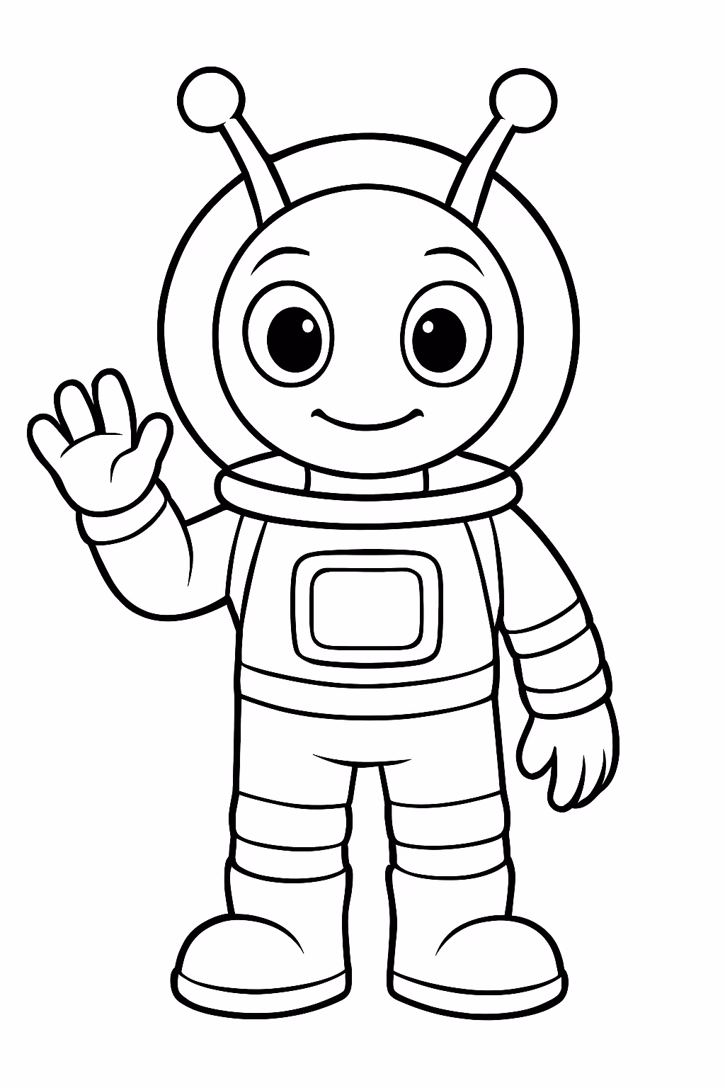 Alienigena astronalta para colorir — desenho para imprimir
