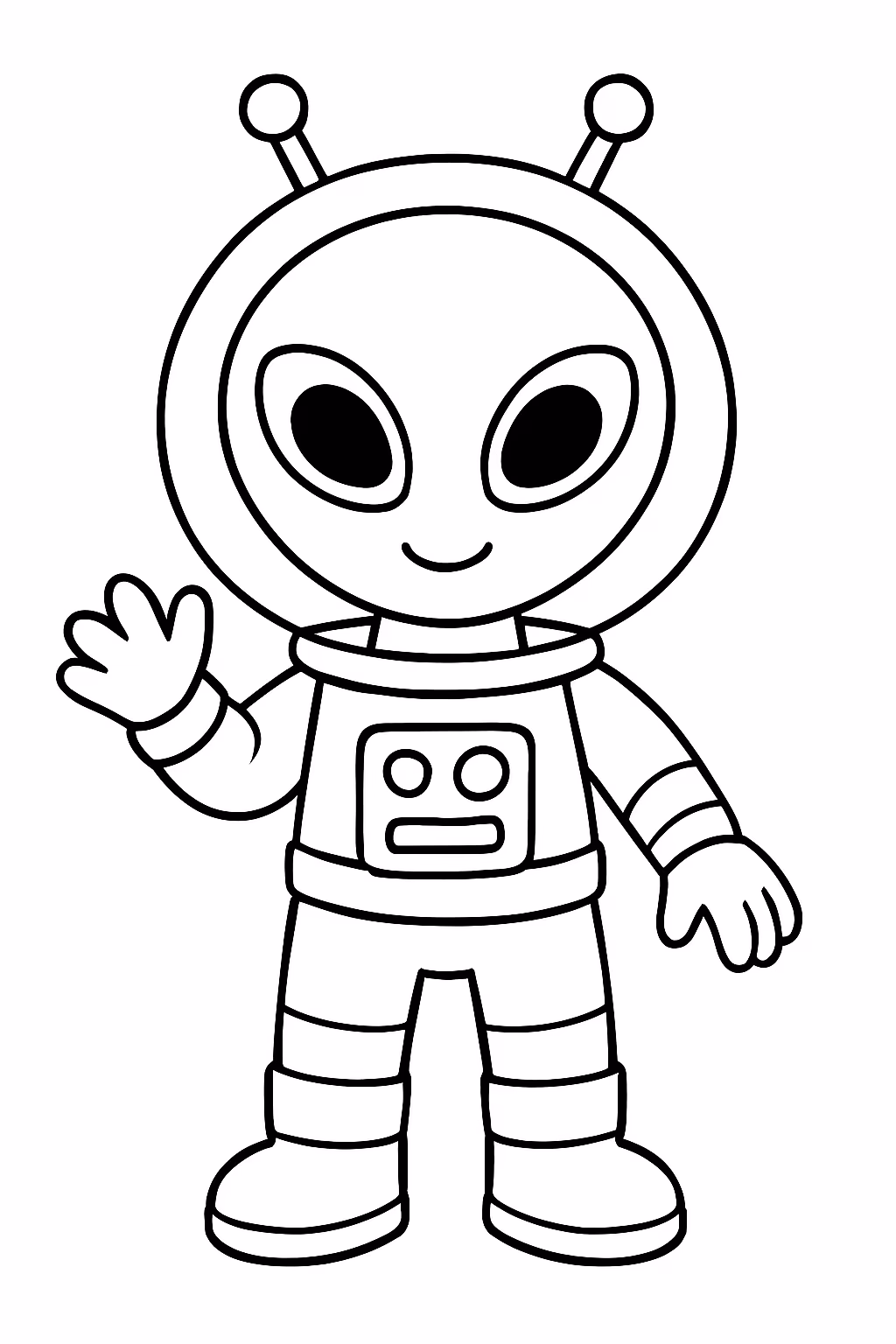 Alieniguena astronauta para colorir — desenho para imprimir