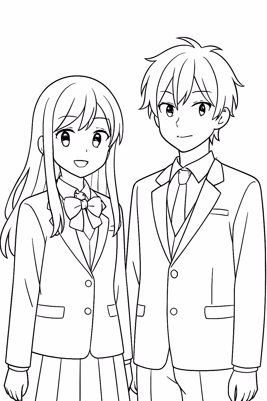 Anime de horimiya para colorir — desenho para imprimir