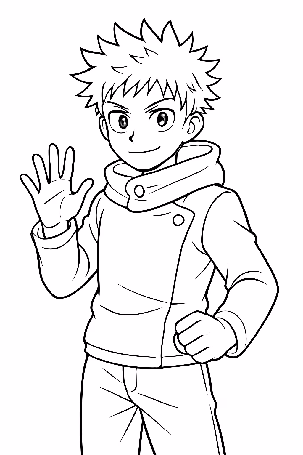 Anime jujutsu kaisen para colorir — desenho para imprimir