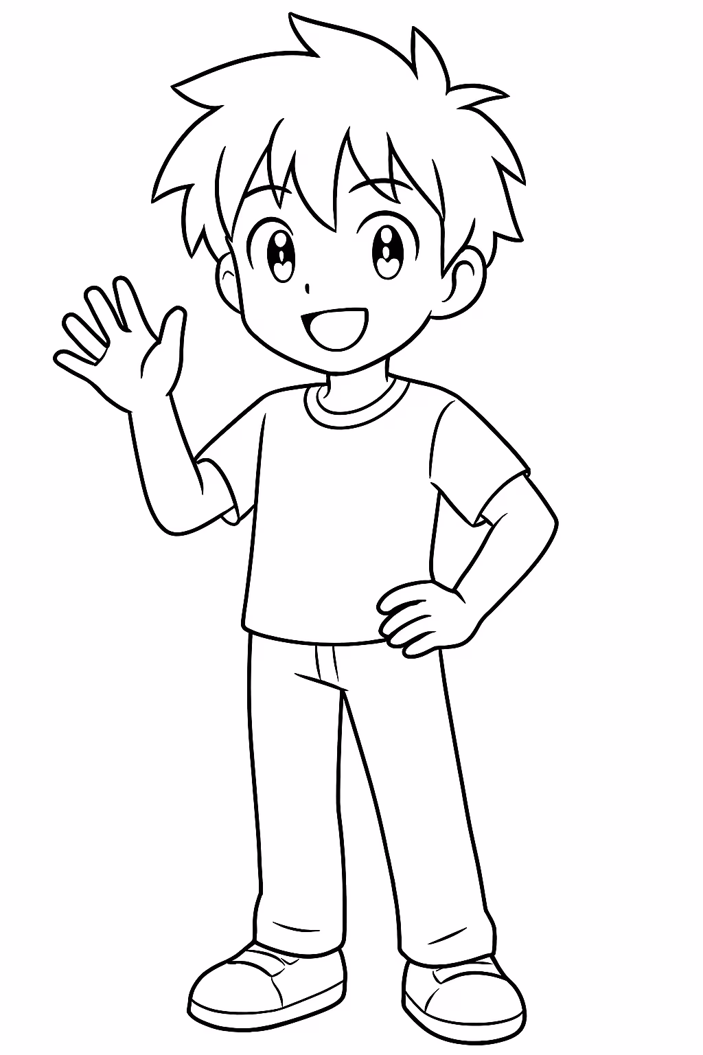 Anime menino para colorir — desenho para imprimir