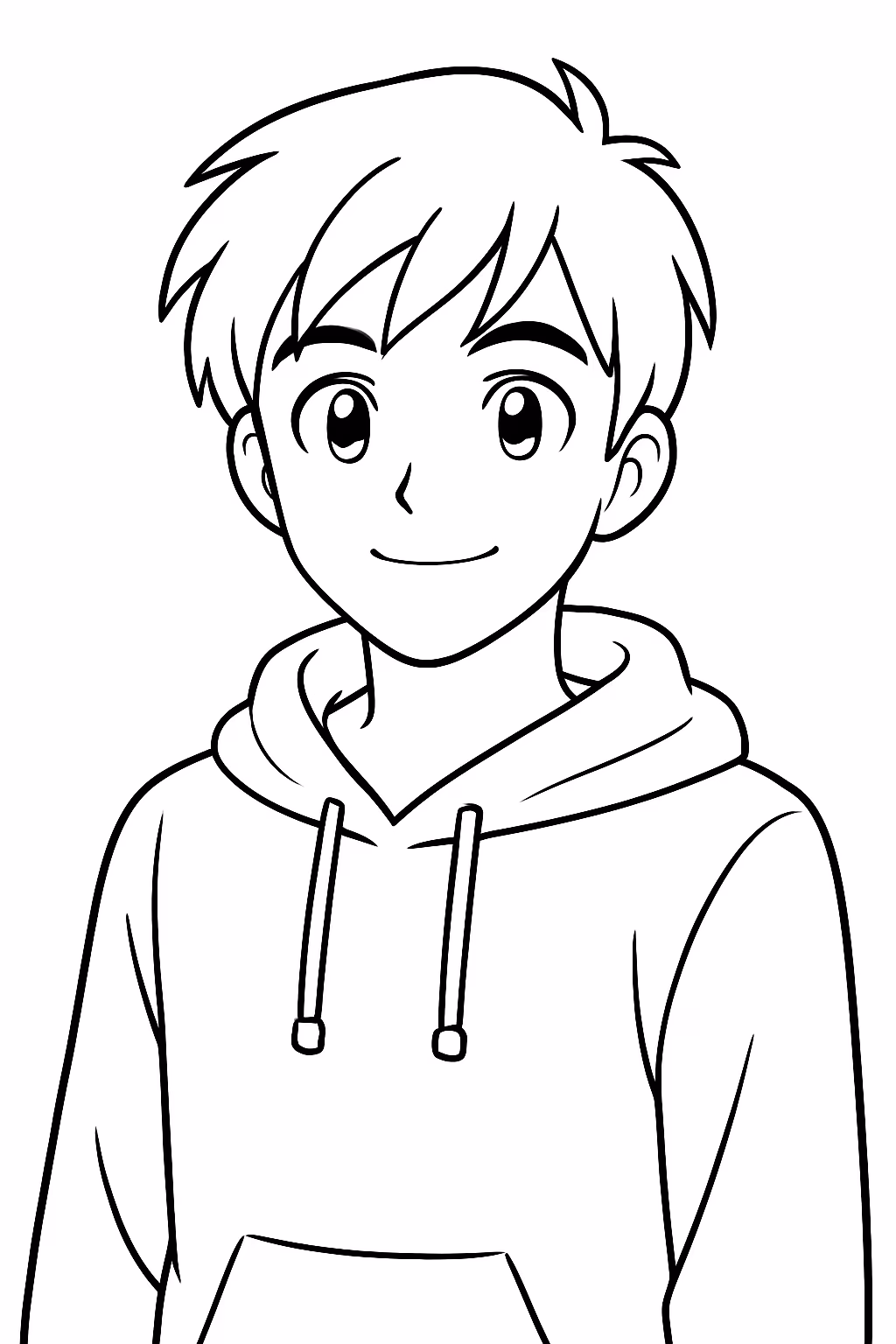 Anime menino adulto para colorir — desenho para imprimir