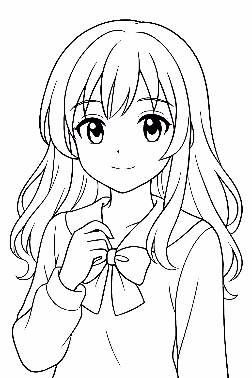 Anime realista para colorir — desenho para imprimir