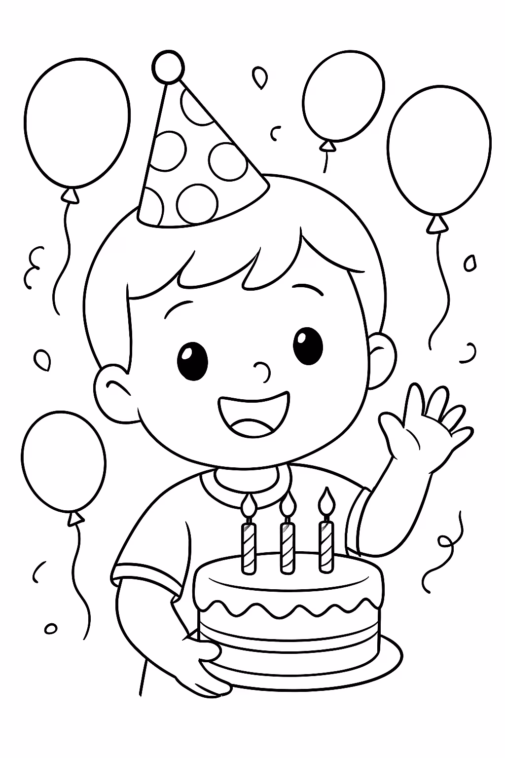 Aniversario para colorir — desenho para imprimir