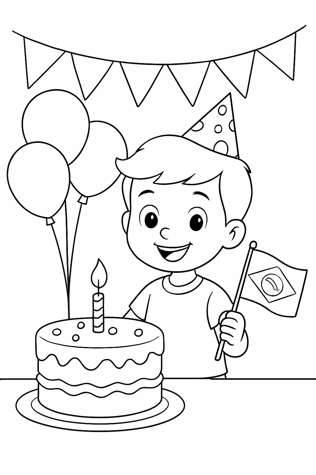 Aniversario tema do brasil para colorir — desenho para imprimir