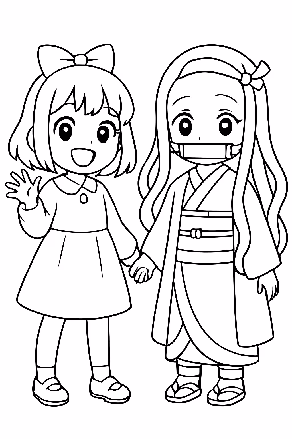 Anya forger e nezuko para colorir — desenho para imprimir