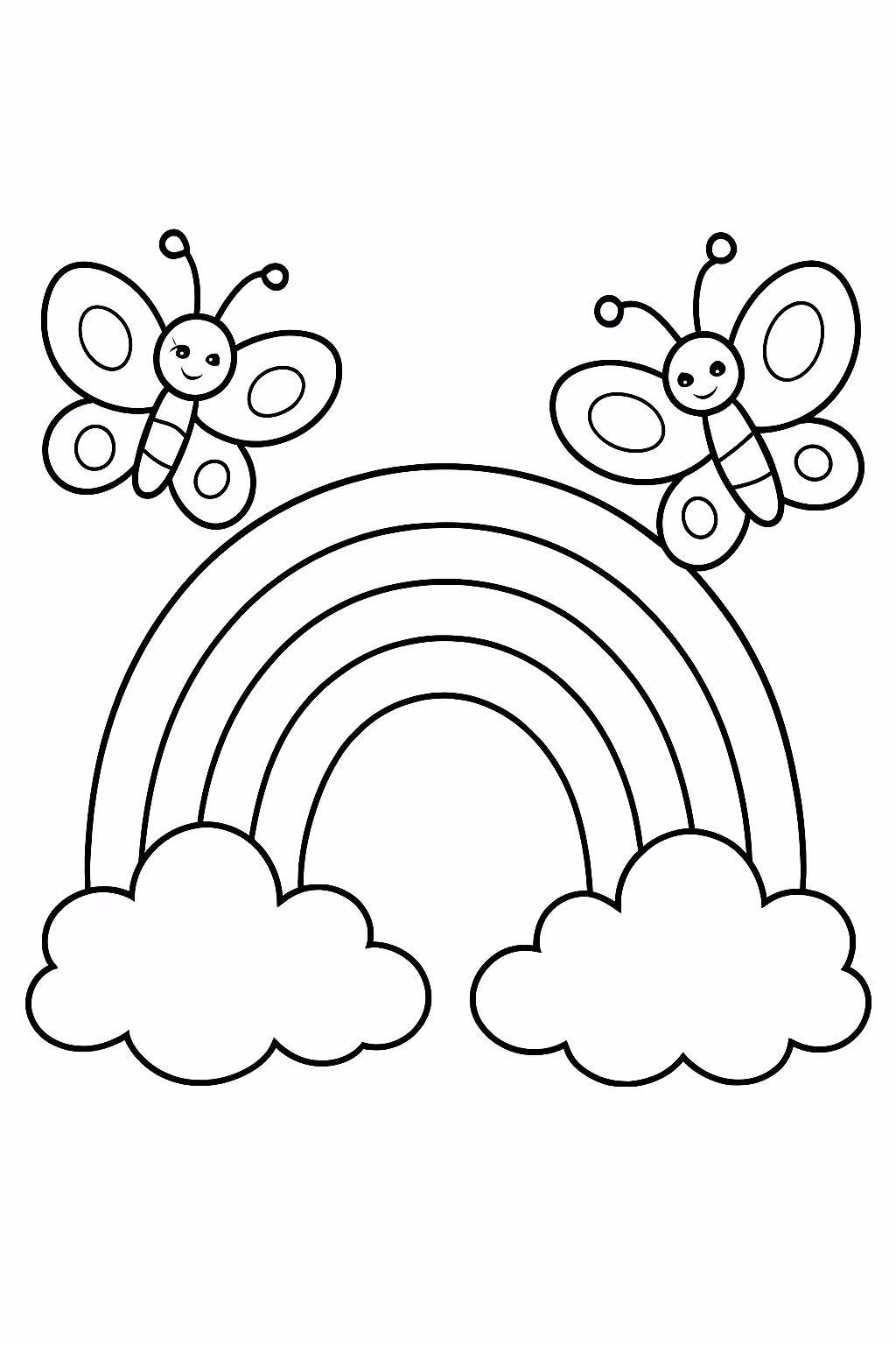 Arcoires com borboletas para colorir — desenho para imprimir