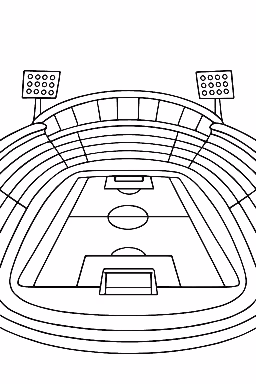 Arena de futebol para colorir — desenho para imprimir