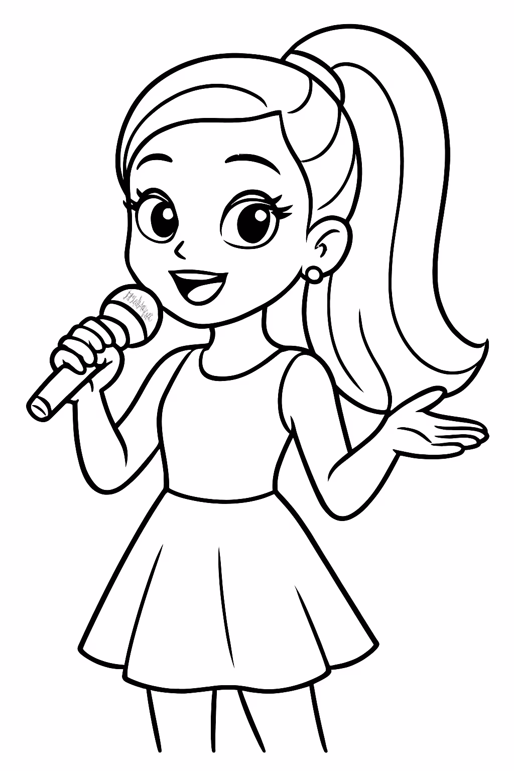 Ariana grande para colorir — desenho para imprimir