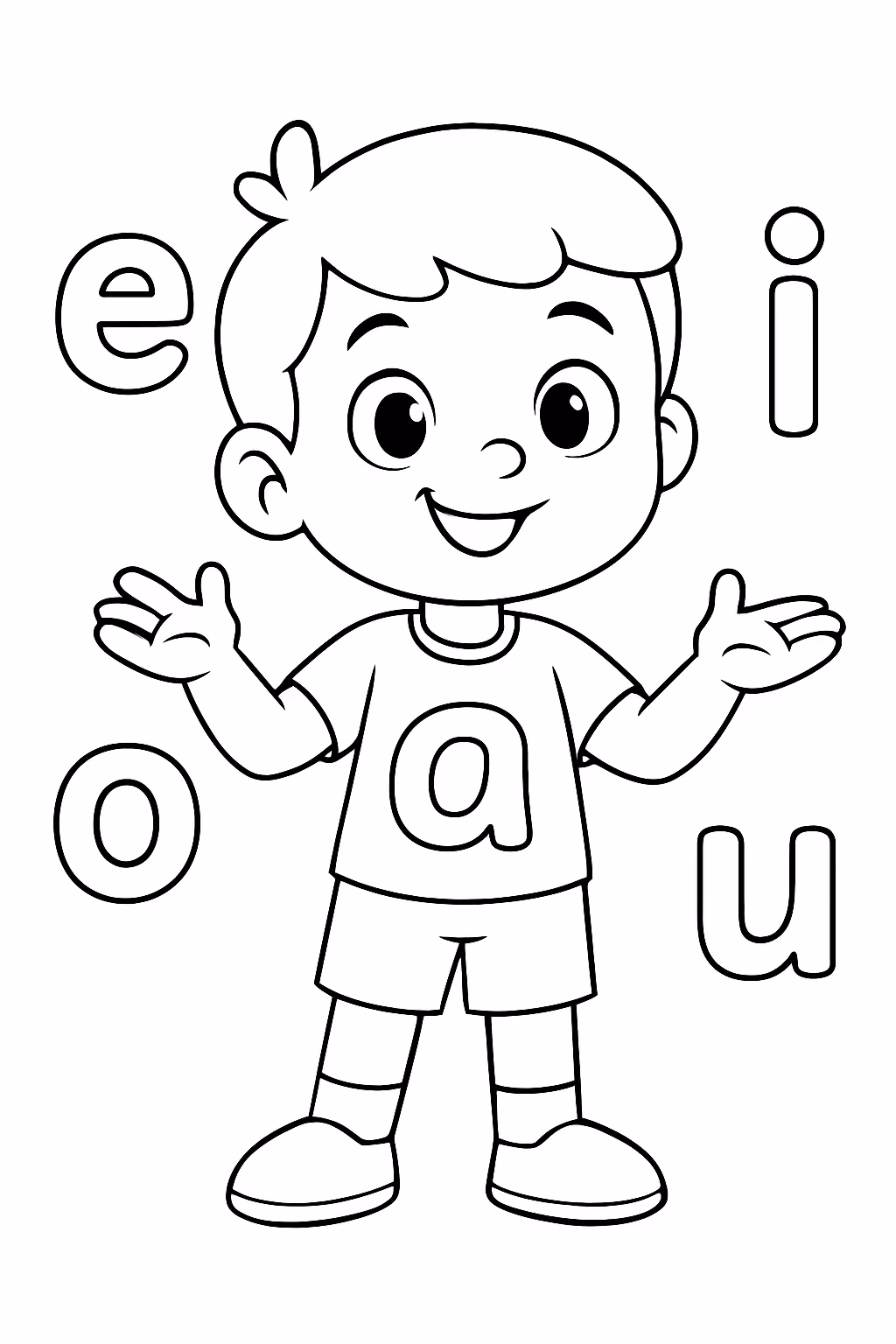 As vogais para colorir — desenho para imprimir